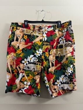 Loudmouth Golf Sz 44 Aloha Girls Men's Shorts Pinup Hawaiian Tropical